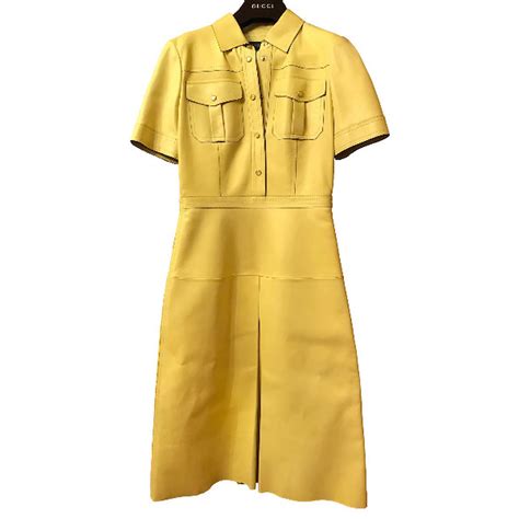 gucci leather dress yellow|Gucci leather jacket online.